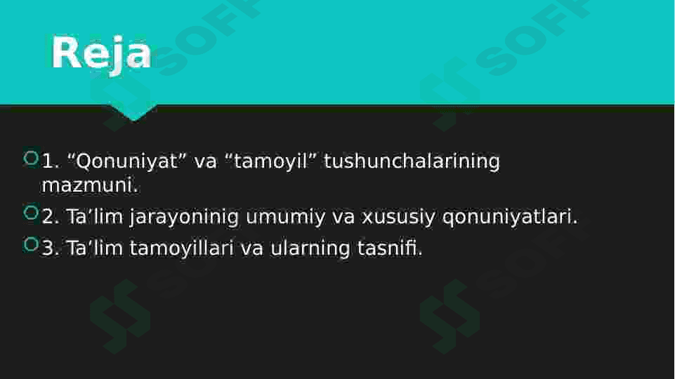 Ta'lim tamoyillari va qonuniyatlari 2