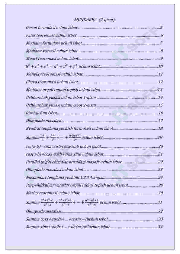 Matematika formulalar isboti 2-qism 2