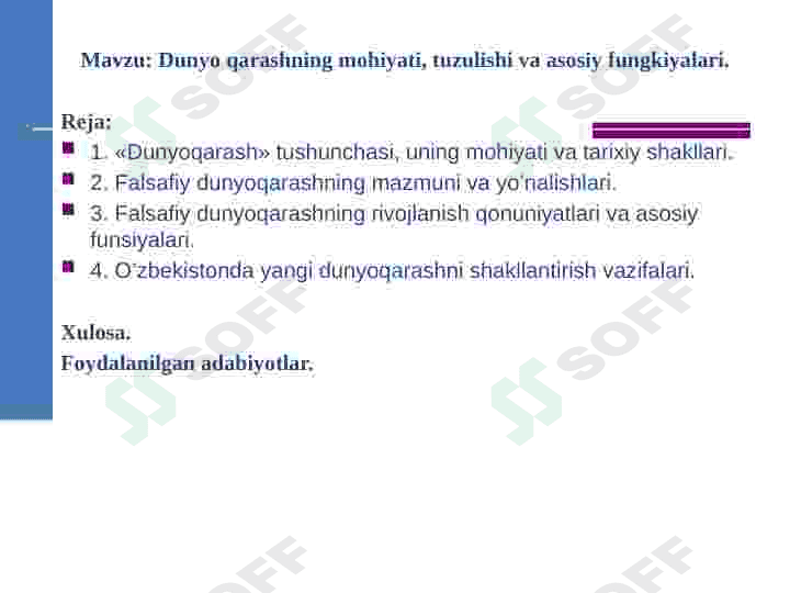 Dunyo qarashning mohiyati, tuzulishi va asosiy fungkiyalari 2