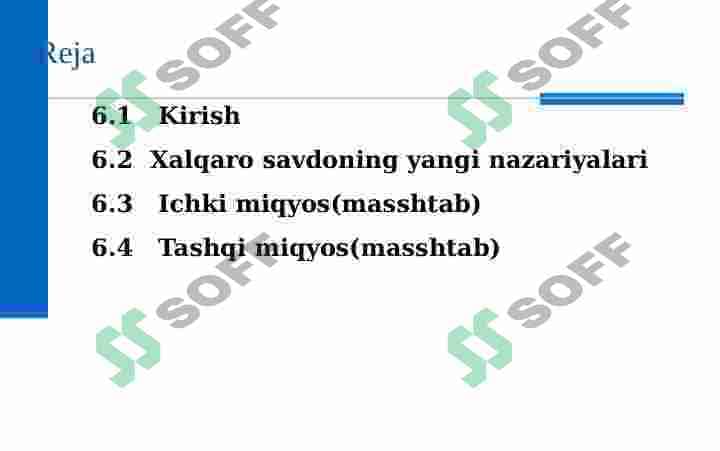 XALQARO SAVDO NAZARIYALARI 2