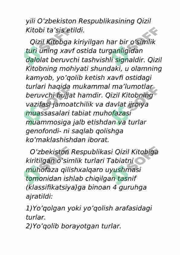 Qizil Kitob . Biologiya 2