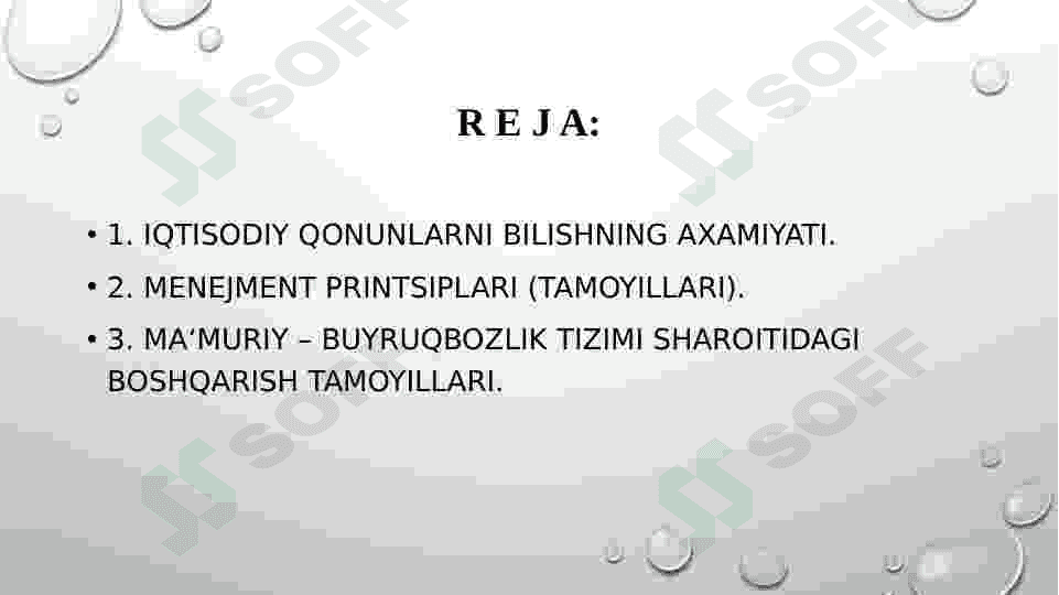 Boshqaruv qonunlari va tamoyillari 2