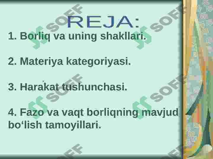 ONTOLOGIYA - BORLIQ FALSAFASI 2