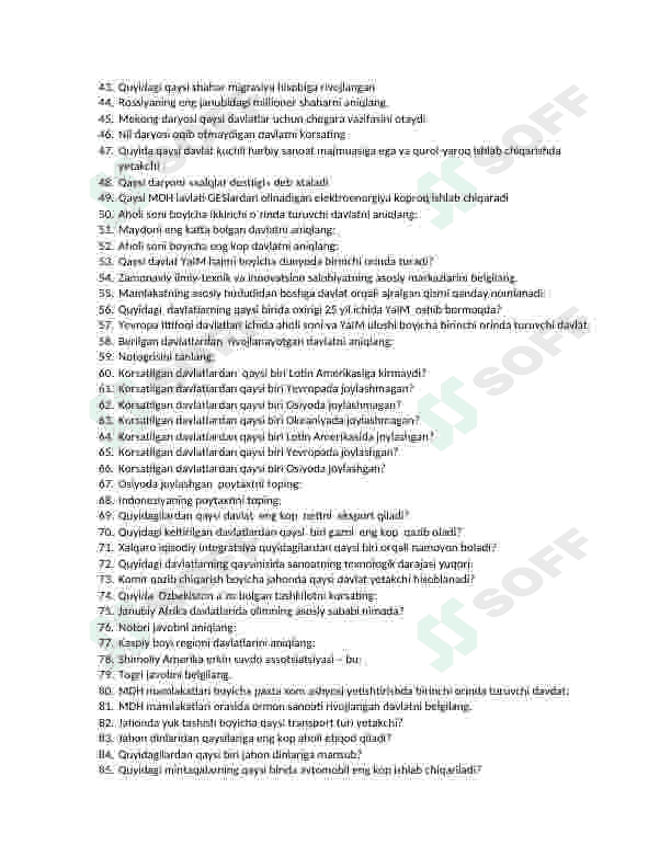 Jahonning iqtisodiy geografiyasi 2