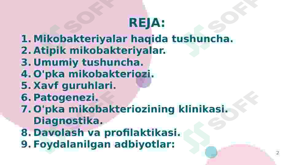 Atipik mikobkteriyalar va ularning ahamiyati. 2