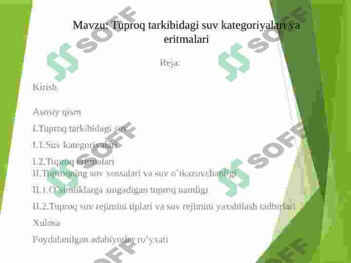 Tuproq tarkibidagi suv 2