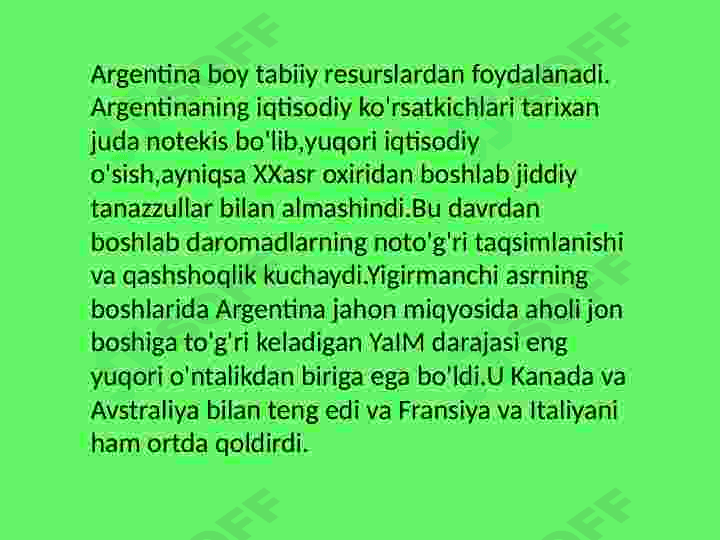 Argentina Iqtisodiyoti 2