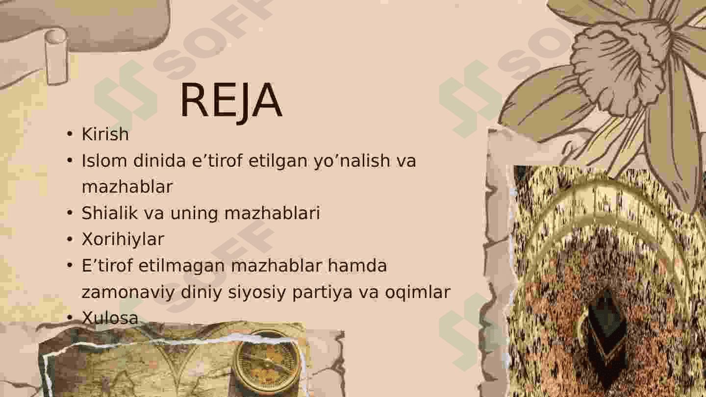 ISLOMDAGI YO’NALISHLAR, MAZHABLAR, OQIMLAR 2