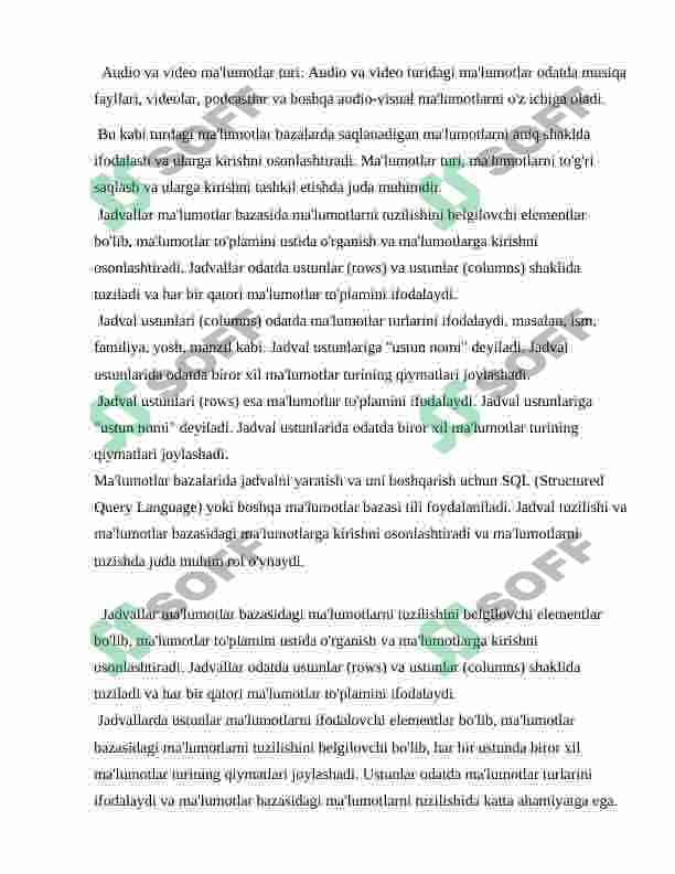 Ma'lumotlar bazasining asosiy tushunchalari 2