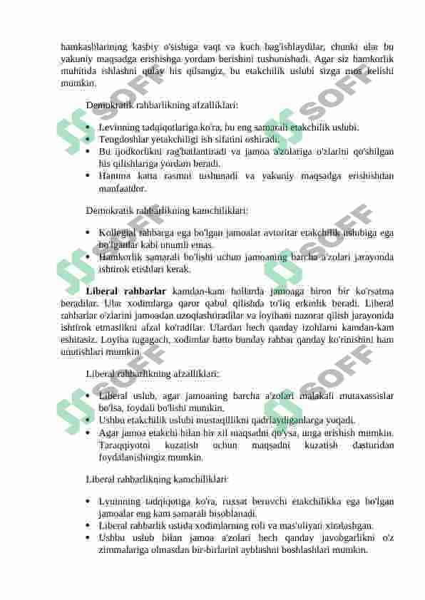 Raxbar shaxsi psixologiyasi. Raxbarlik uslublari. 2