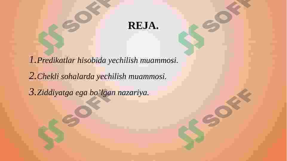 Yechilish muammosi 2