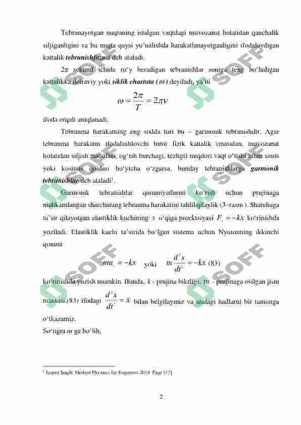 TEBRANISH TENGLAMASI. MAYATNIKLAR 2