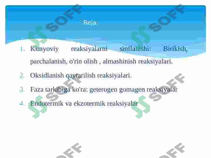Kimyoviy reaksiyalar. Kimyoviy energiya 2