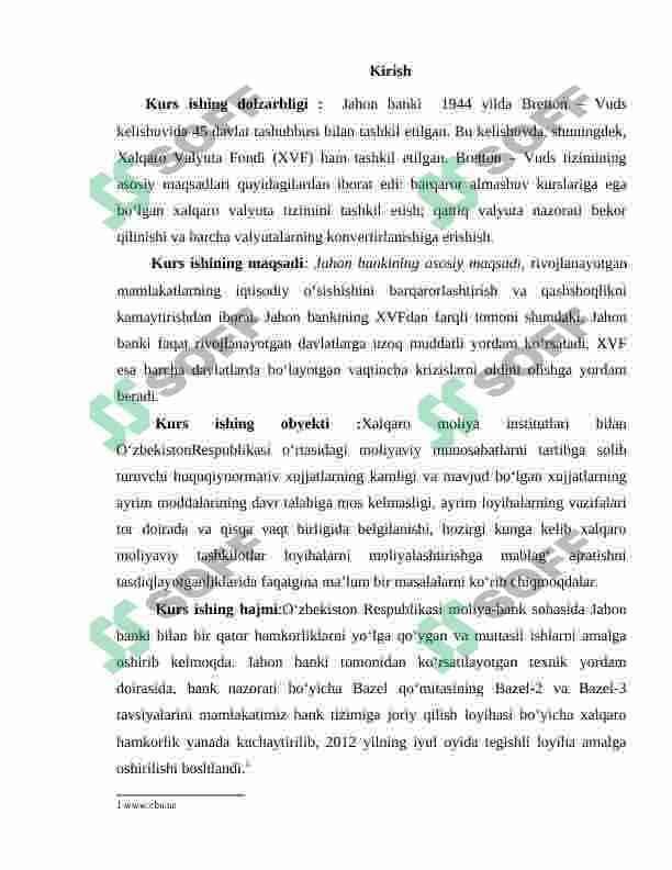 JAHON BANKI, UNING VAZIFALARI VA FUNKSIYALARI 2