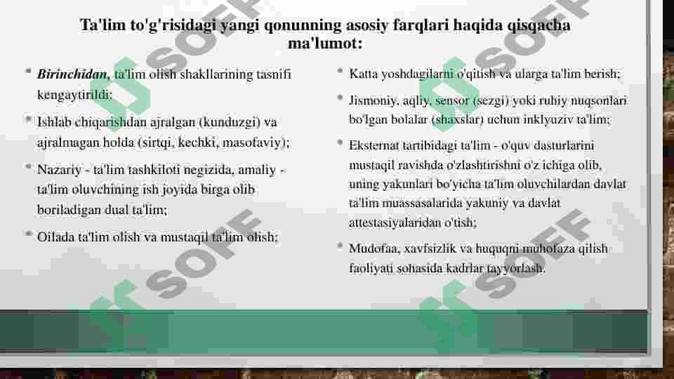 Ta'lim sohasidagi islohotlar 2