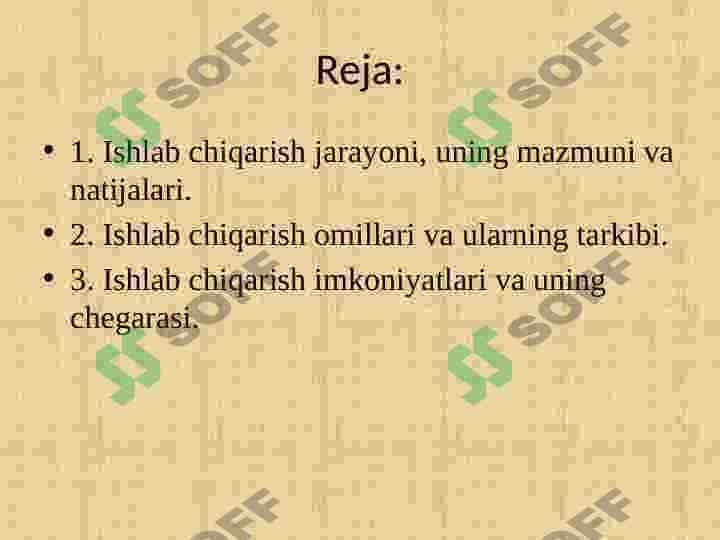 Ishlab chiqarish jarayoni va uning natijalari 2