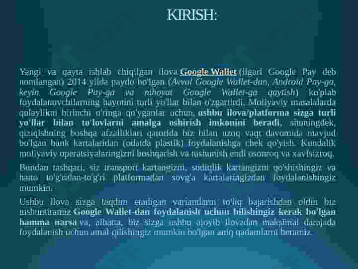 Google Wallet va uning imkoniyatlari 2