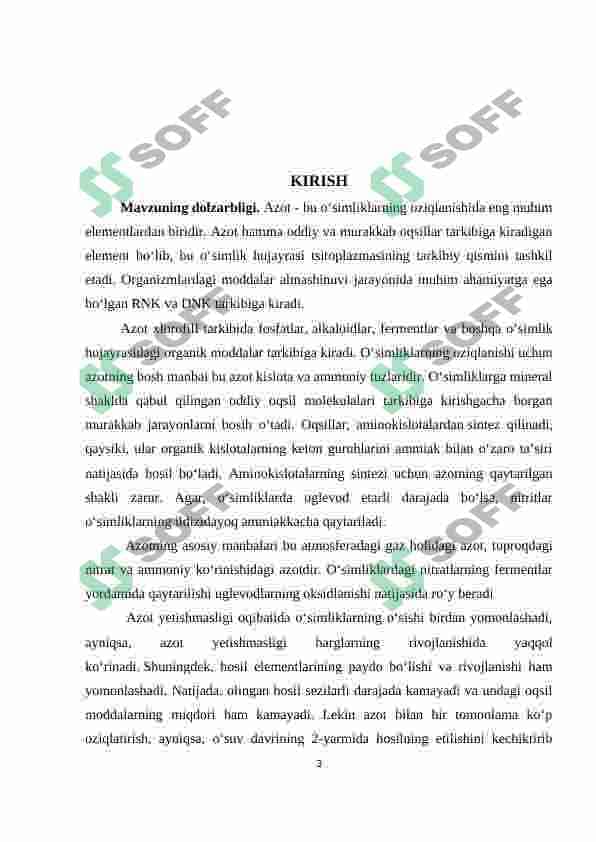 azotning o'simlik hayotidagi ahamiyati 2