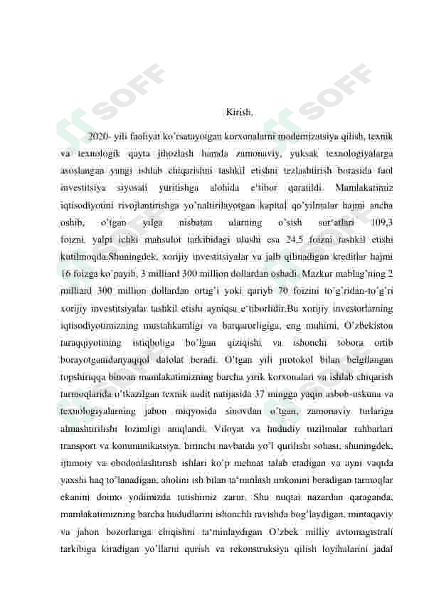 ''Mahsuldorligi 650 ming tonna bo’lgan rangli sement ishlab chiqarish korxonasini loyihalash. 2