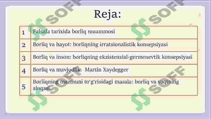 Falsafa tarixida borliq muammosi va yondashuvlar 2