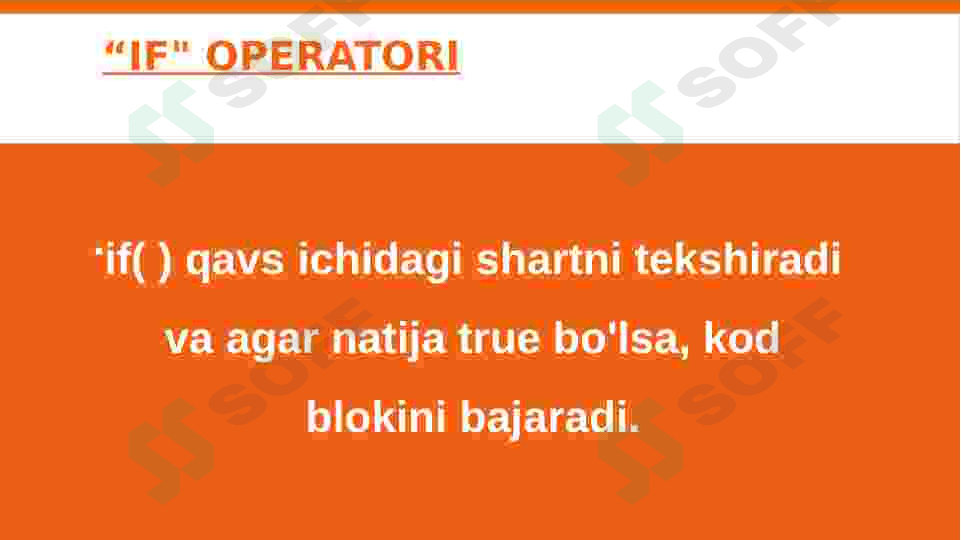 Java Scriptda shart operatorlari if, esle, "?" prezentatsiya/slayd 2