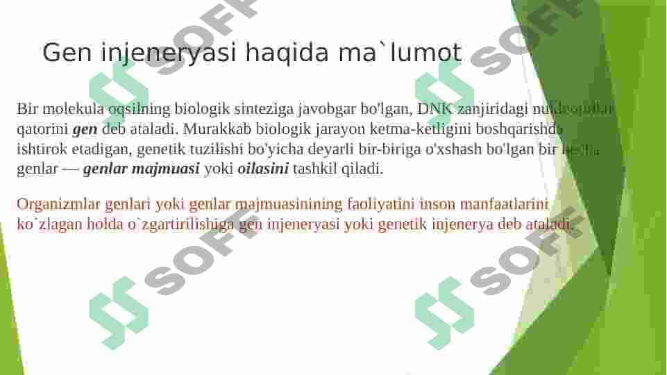 GEN INJENERYASI VA UNING MEDITSINA AMALIYOTIDA QO`LLANILISHI 2