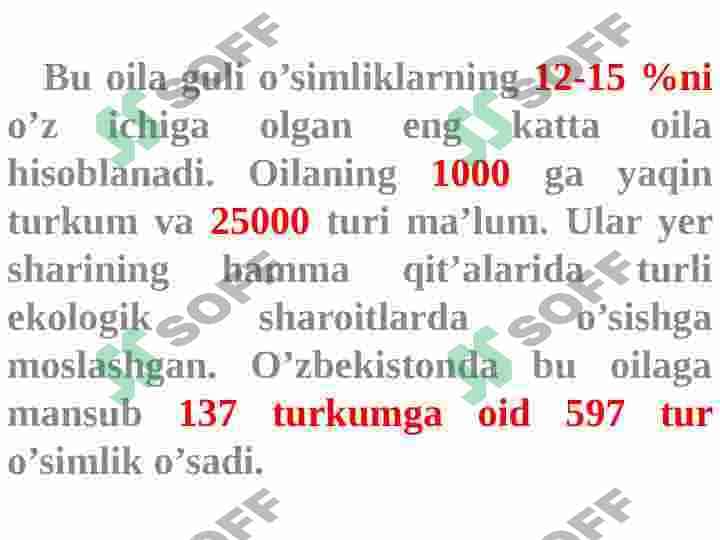QOQIO’TDOSHLAR OILASI VA ULARNI DORIVORLIK XUSUSIYATLARI 2