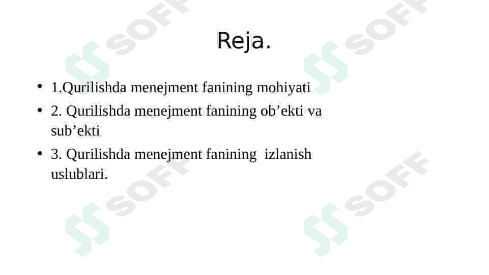 Qurilishda menejment fanining ahamiyati 2
