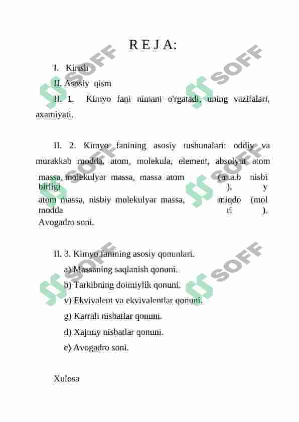 KIMYO FANI O'QITISH METODIKASI 2