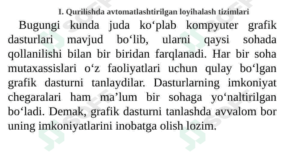 QURILISHDA AVTOMATLASHTIRILGAN LOYIHALASH TIZIMLARI. 2