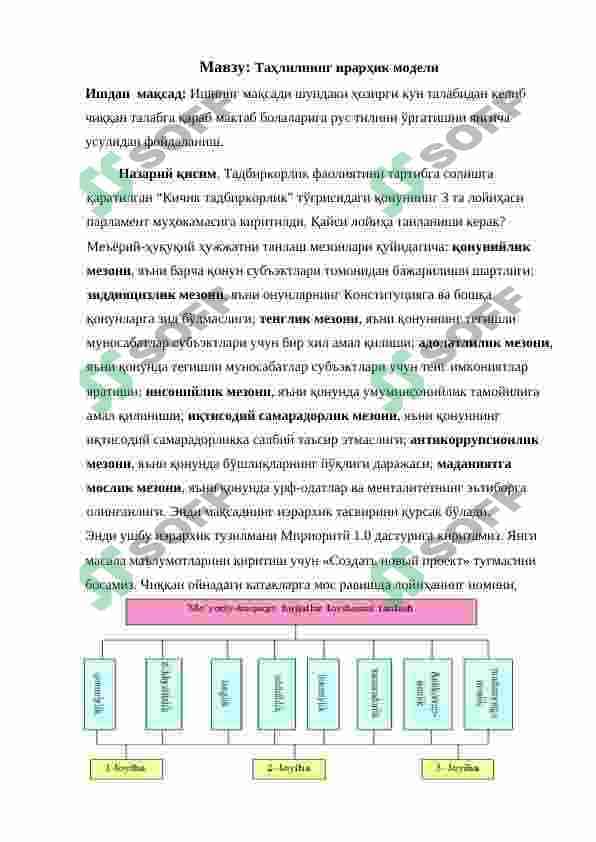 Таҳлилнинг ирарҳик модели 2