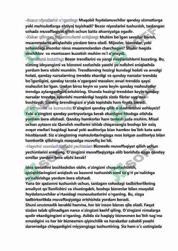 (0)Noldan Biznes Boshlash 2