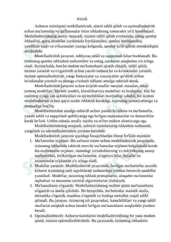 Axborot tizimlarini modellashtirish 2
