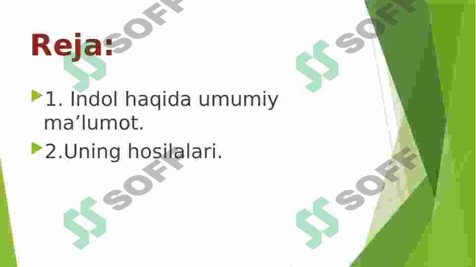 Indol va uning hosilalari. 2