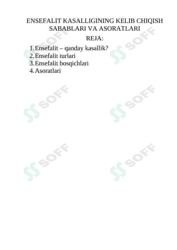 ENSEFALIT KASALLIGINING KELIB CHIQISH SABABLARI VA ASORATLARI 2