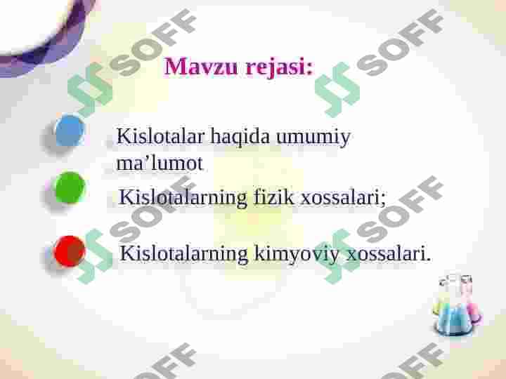 KISLOTALAR VA ULARNING XOSSALARI 2