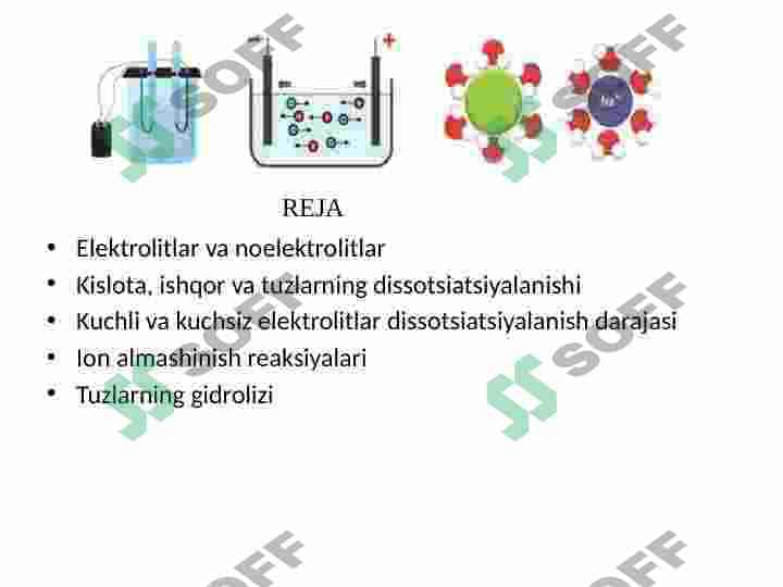 Elektrolitik dissotsiatsiyalanish nazariyasi 2