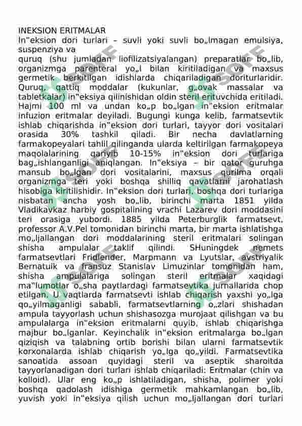Novokain in'eksion eritmasini tayyorlash 2