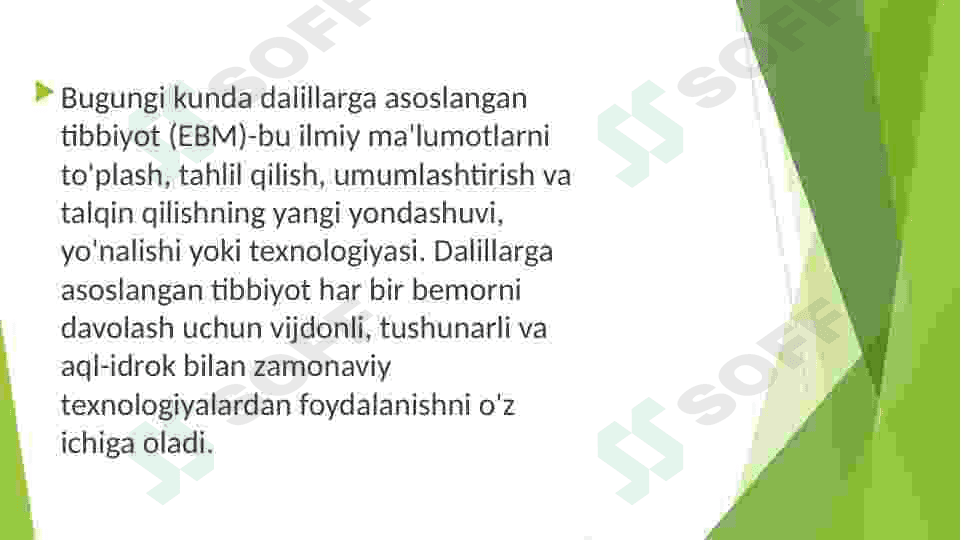 Dalillarga asoslangan tibbiyot tarixi va turlari 2