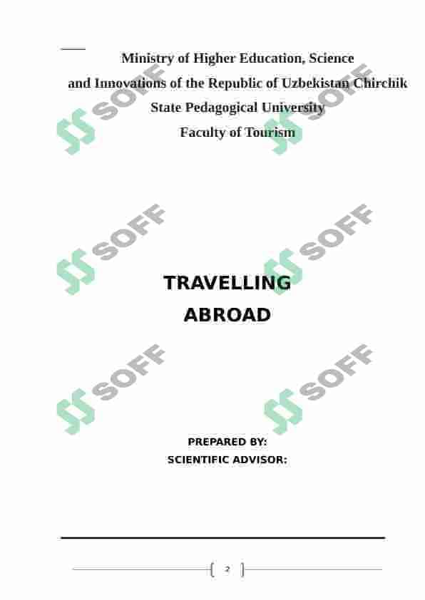 TRAVELLING ABROAD 2