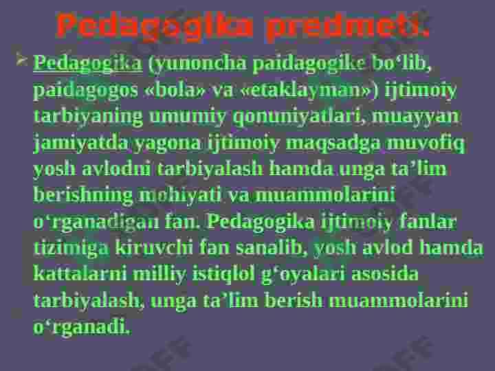 Oila va ijtimoiy pedagogika fanining maqsadi 2
