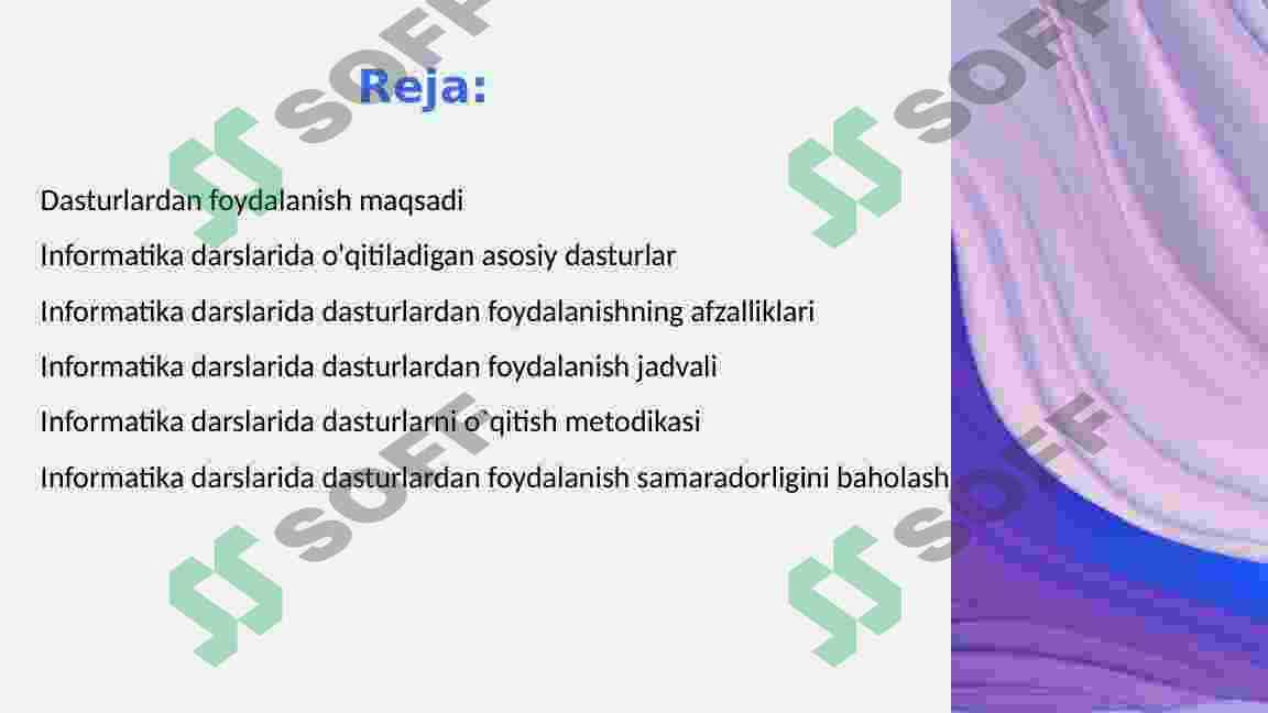 Informatika darslarida o'zi o'rgatadigan dasturlardan foydalanish 2