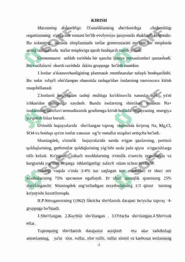 O'simliklarning sho'rlanishga chidamliligi 2