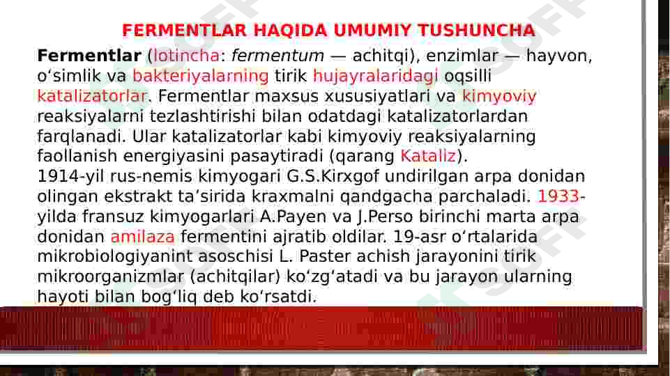 FERMENTLAR.ULARNING BIOLOGIK XOSSALARI 2