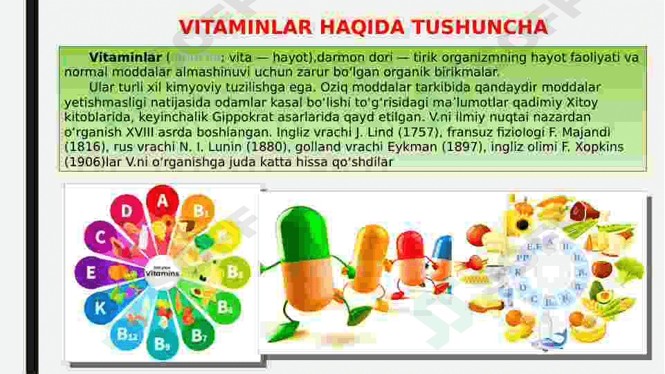 VITAMINLAR VA ULARNING KLASSIFIKATSIYASI 2