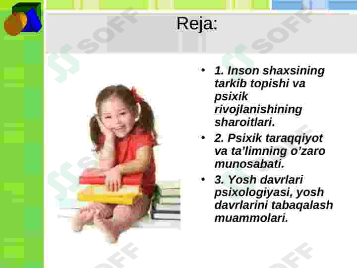 Psixik rivojlanish nazariyasi 2