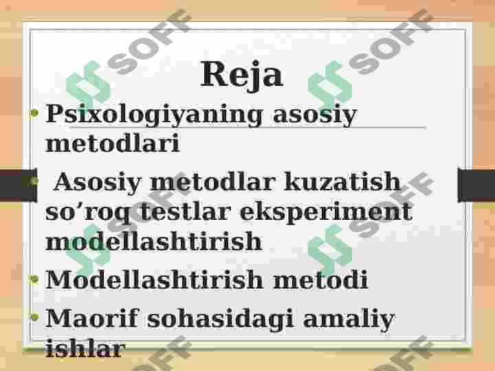 Psixologiyaning asosiy metodlari 2