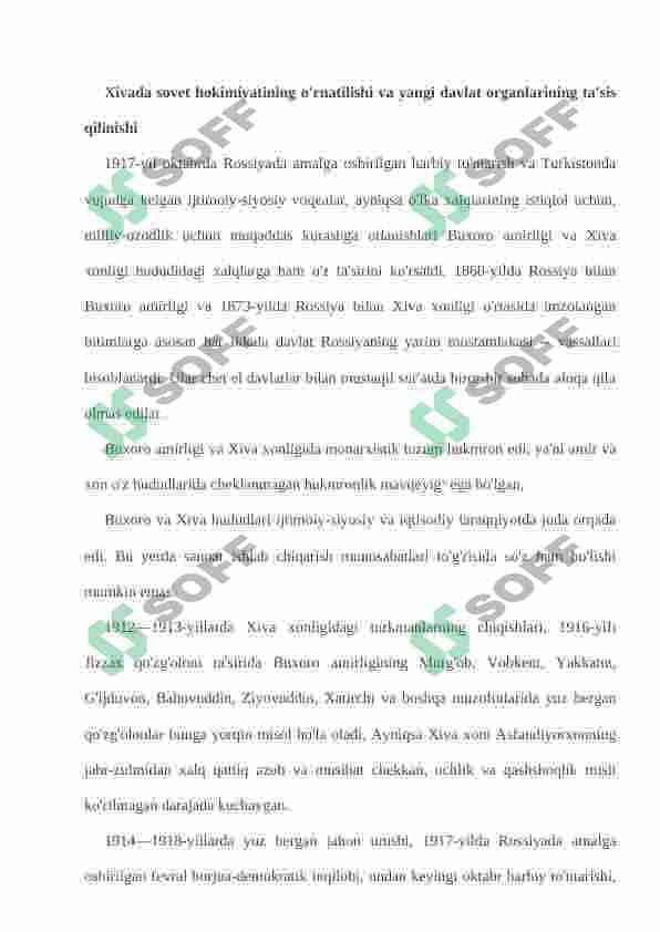 SOVET HOKIMIYATINING BUXORO VA XIVAGA EKSPANSIYASI 2