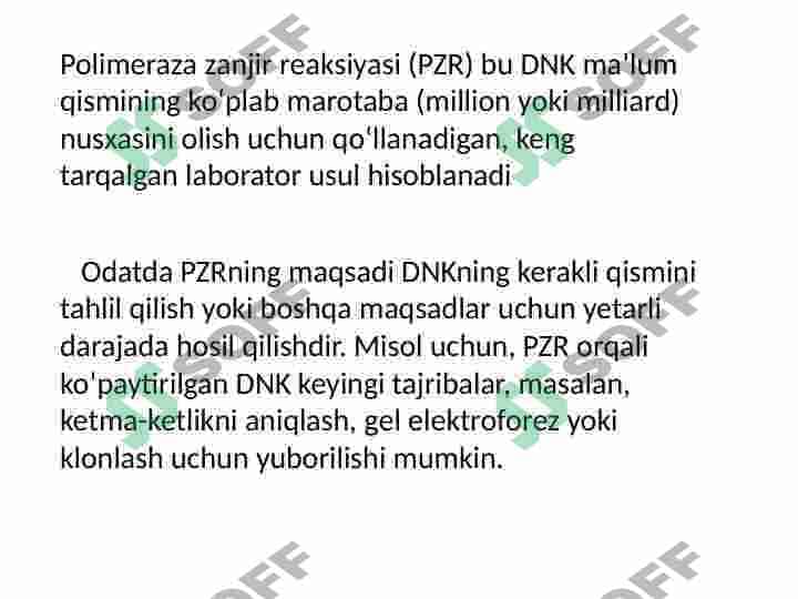 Polimeraza zanjir usullari: oddiy va real time PZR 2