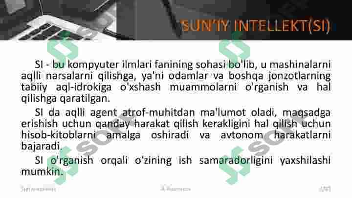 Sun'iy intellellekt. Tarixi va turlari. 2